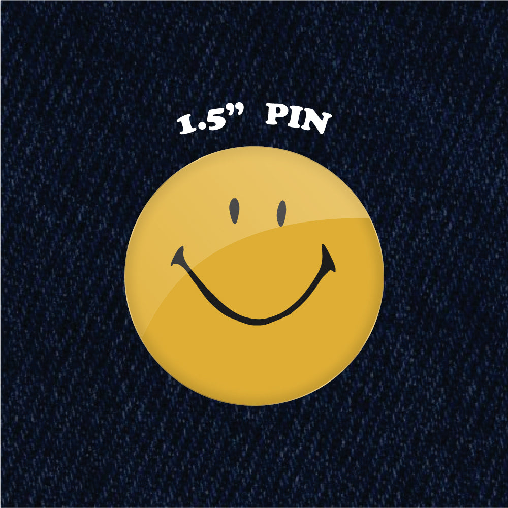 Happy Face 1.5" Pinback Button