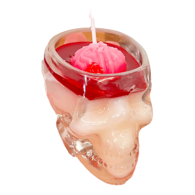 Skull Glass Candle