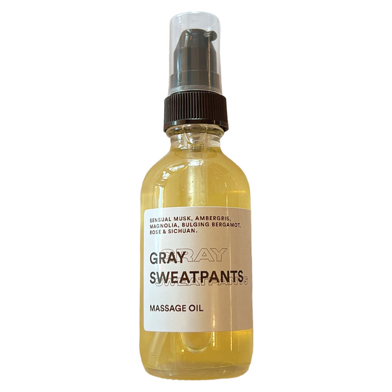 Gray Sweatpants Body Massage Oil