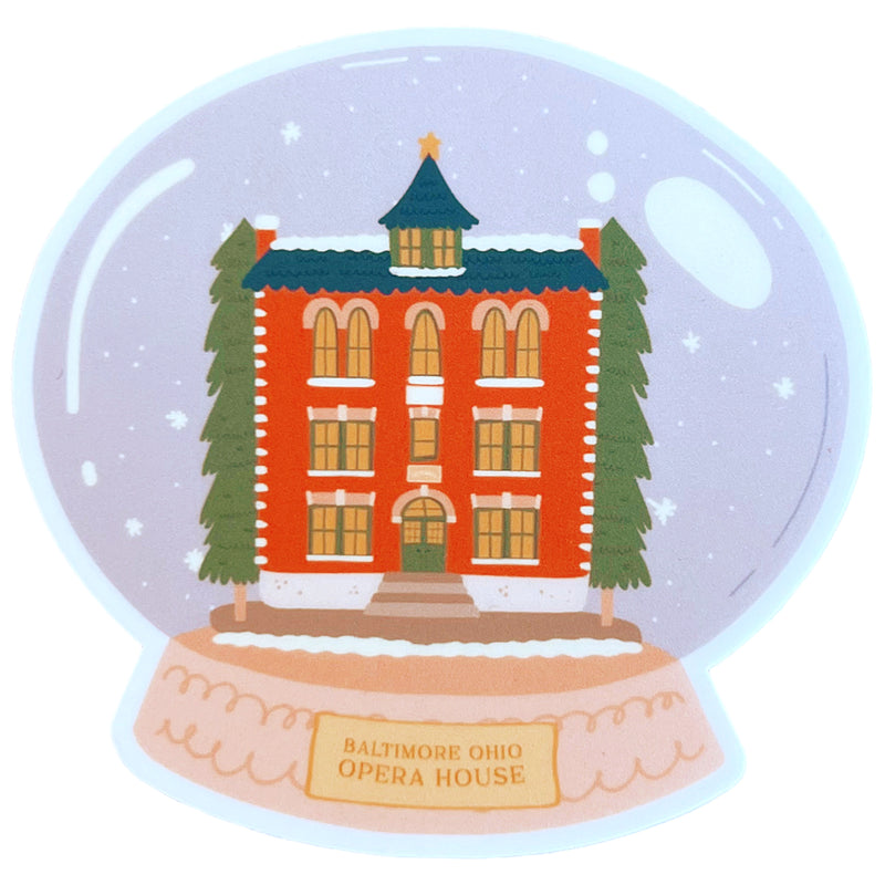 Baltimore Opera House Snow Globe Vinyl Sticker 3”