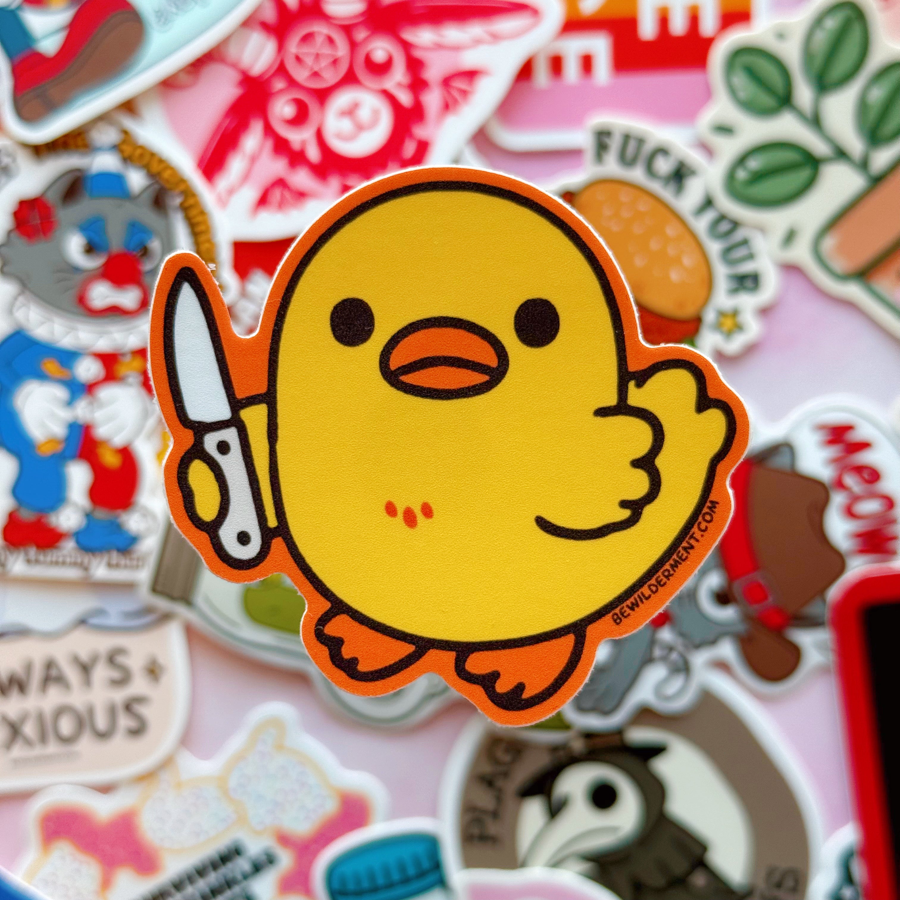 Stabby Duck Vinyl Sticker
