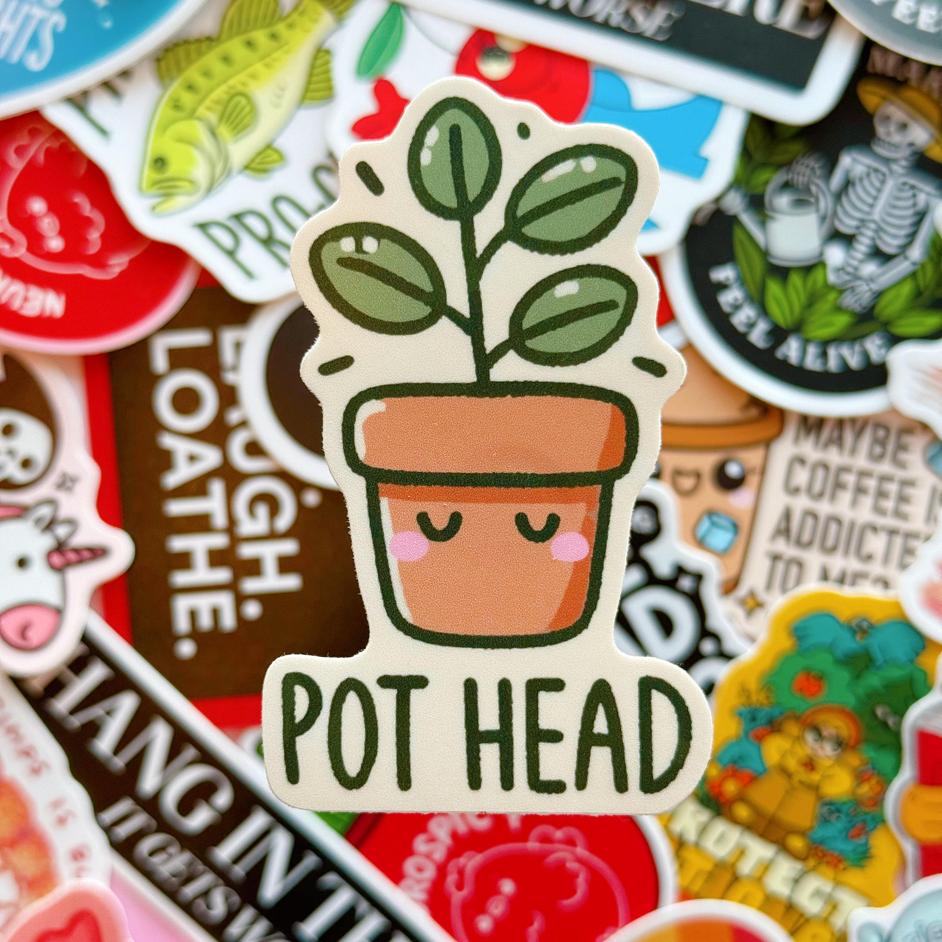 Pot Head Vinyl Sticker