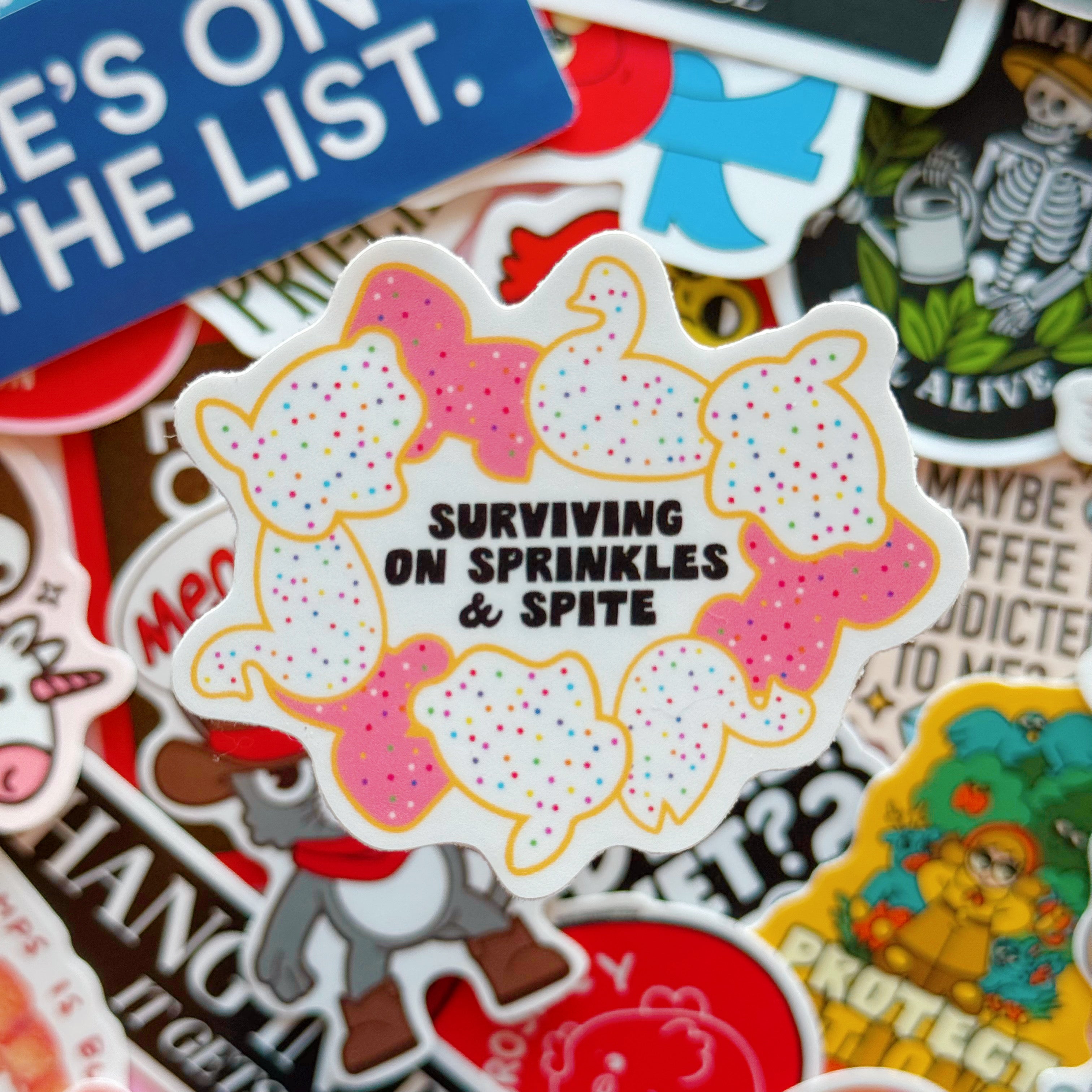 Surviving on Sprinkles & Spite Vinyl Sticker