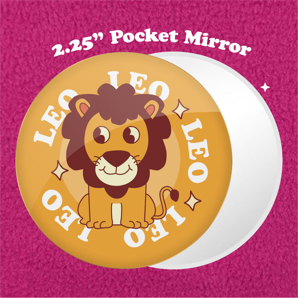 Leo Astrology 2.25" Pocket Mirror