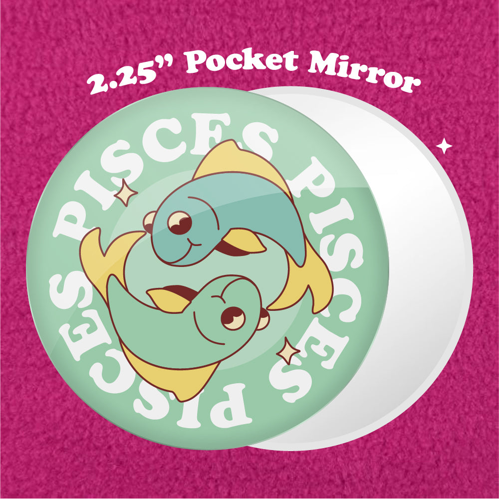 Pisces Astrology 2.25" Pocket Mirror