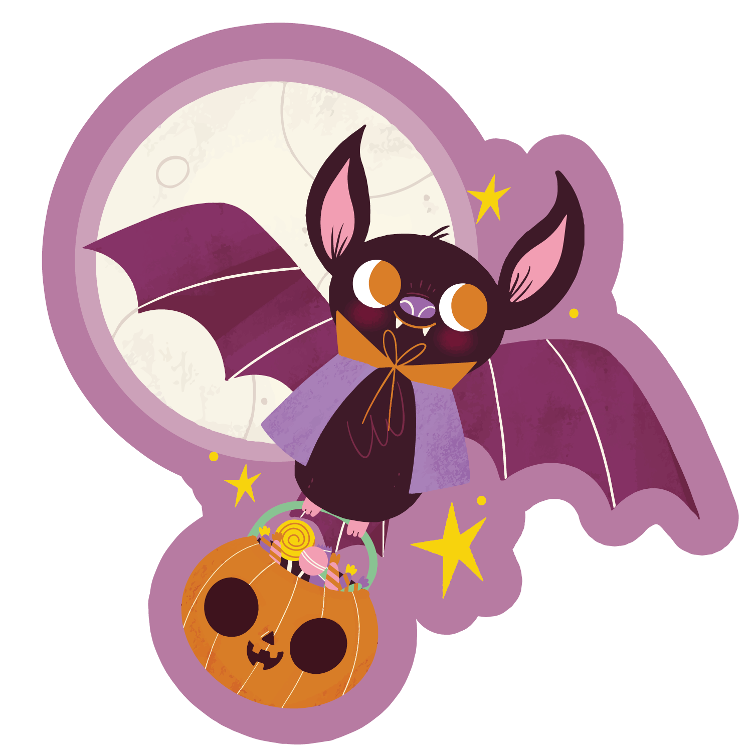 Trick or Treat Bat Vinyl Sticker