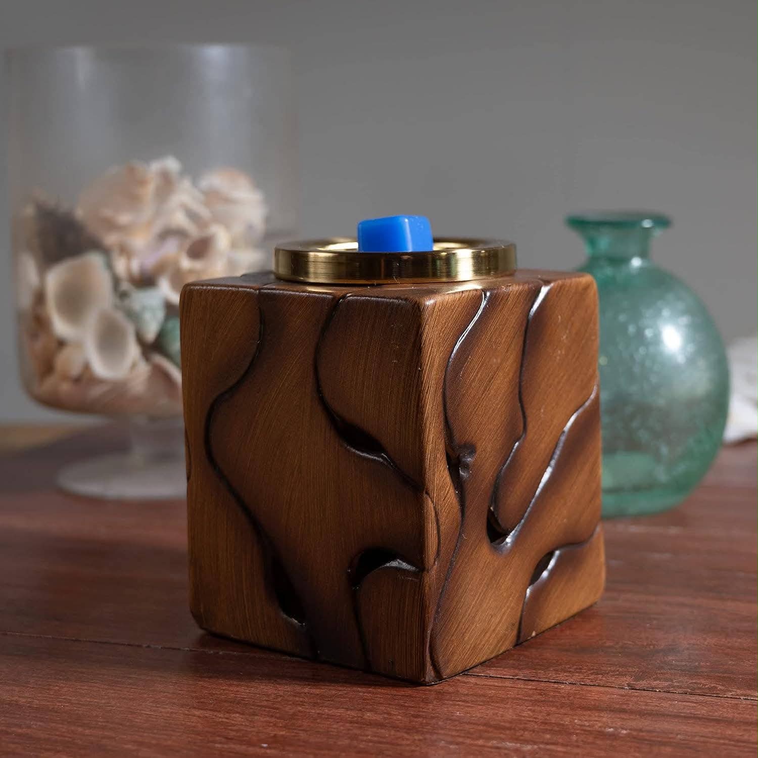 Modern Driftwood Electric Wax Warmer with Bulb