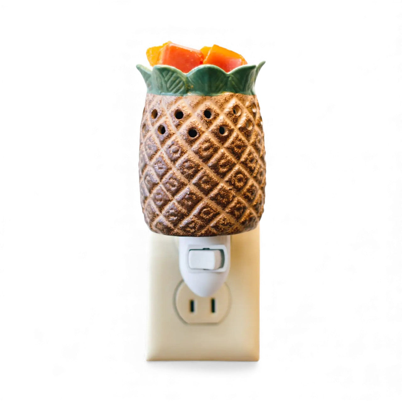 Pineapple Outlet-Mounted Electric Wax Warmer with Bulb
