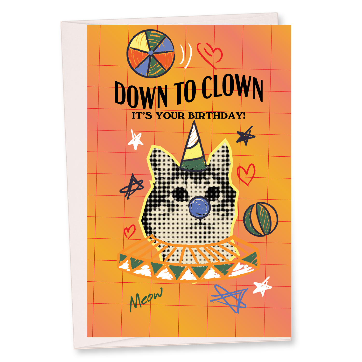 Down to Clown - Greeting Card