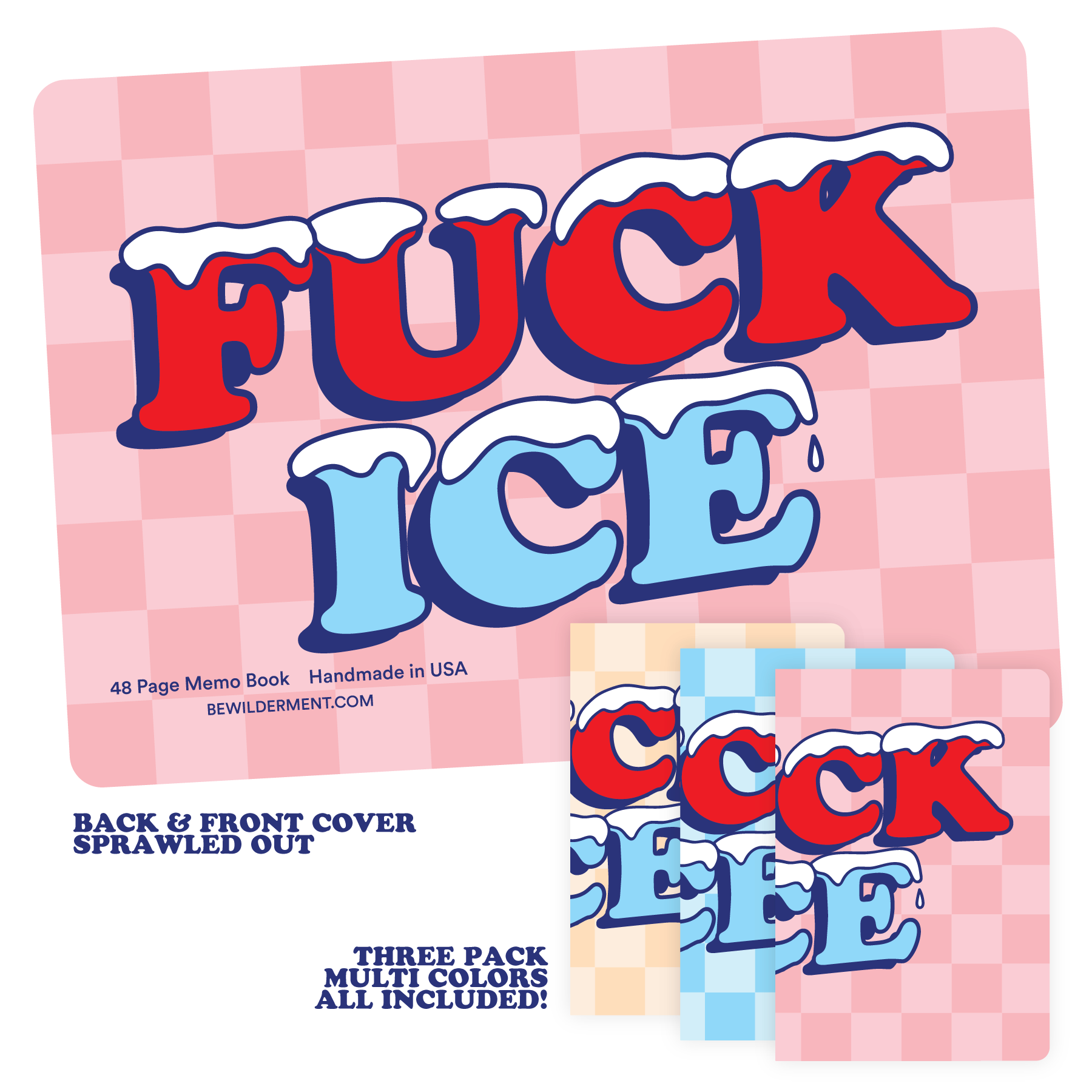 Fuck I.C.E. Memo Journal 3-Pack