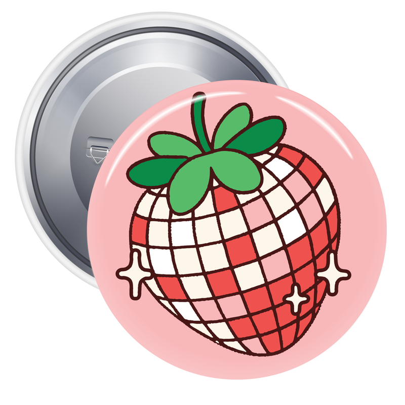 Strawberry Disco Pinback Button